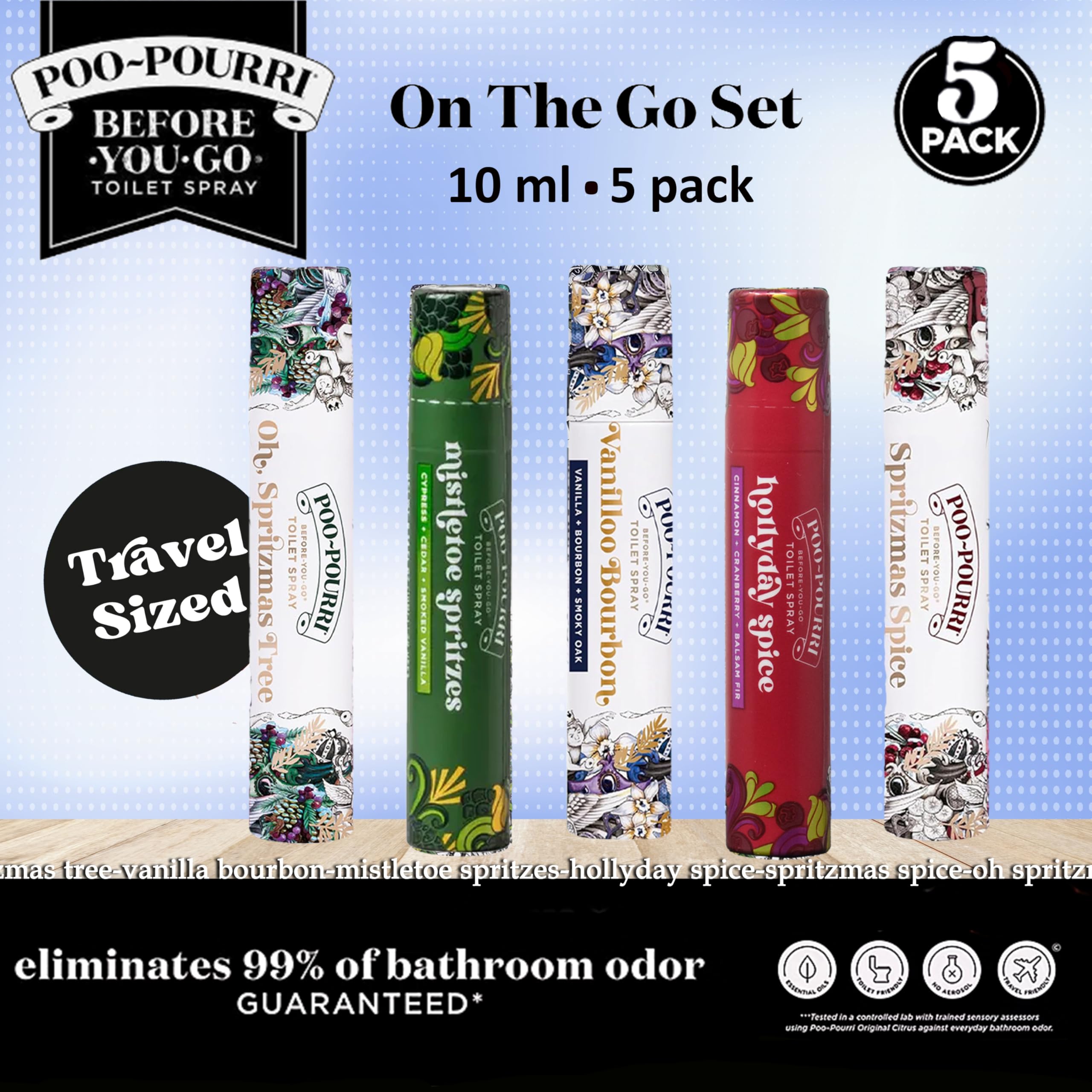 Amazon.com: Poo-Pourri Holiday On-The-Go Travel Size, 5 pack Gift